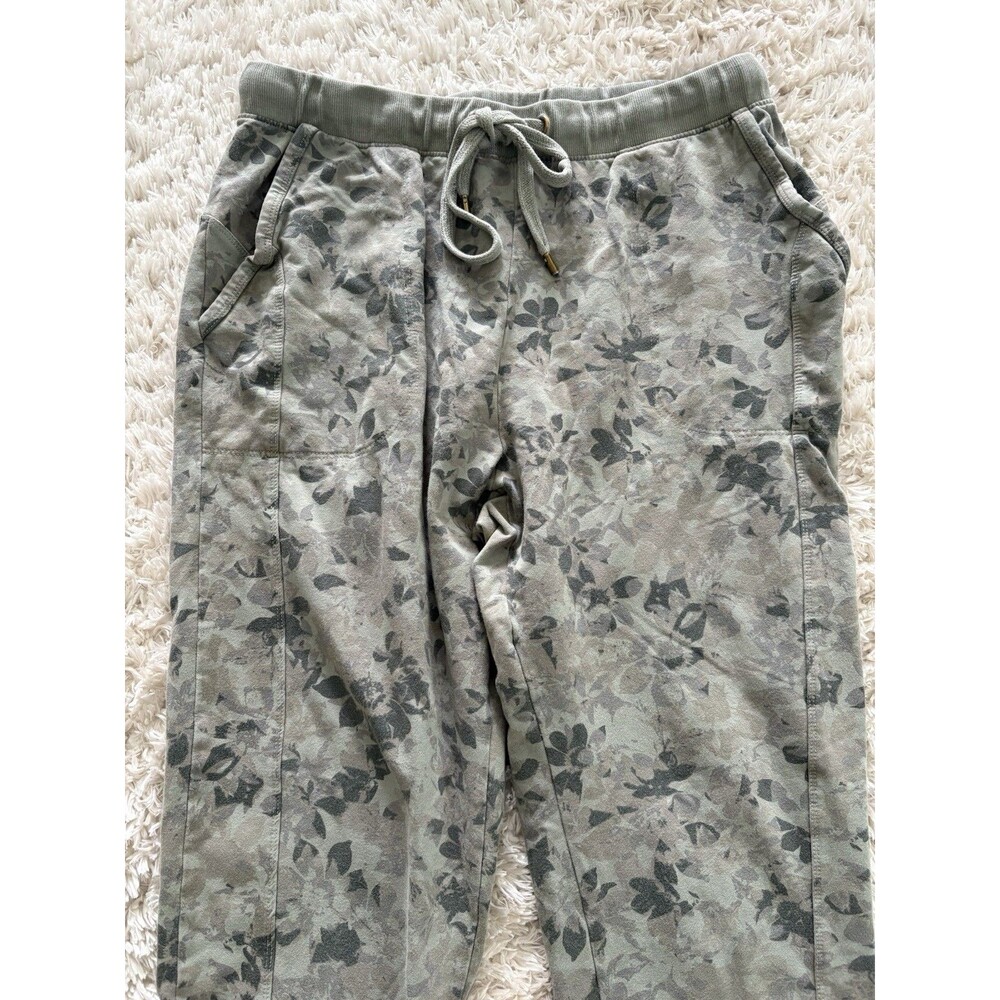 Anthropologie Saturday Sunday Jogger Pants Small Green Floral Pockets Pull-On - Picture 2 of 5